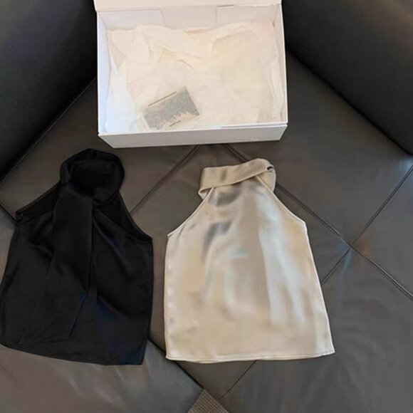 Black silk cami top - Picture 2 of 2